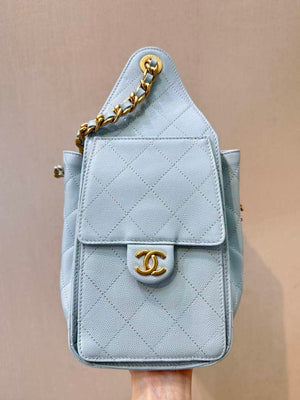 Chanel AS5293 Small Hobo Calfskin & Gold-Tone Metal Blue - Default Title - View 8