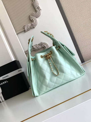 Chanel AS5293 Small Hobo Calfskin & Gold-Tone Metal Green - Default Title - View 9