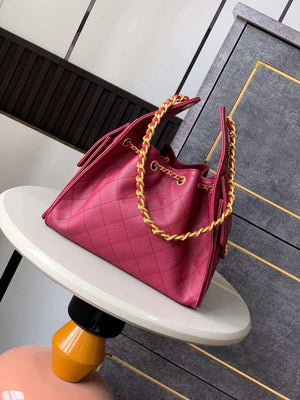 Chanel AS5293 Small Hobo Calfskin & Gold-Tone Metal Red - Default Title - View 3