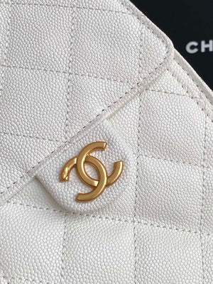 Chanel AS5293 Small Hobo Calfskin & Gold-Tone Metal White - Default Title - View 5