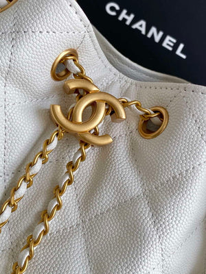 Chanel AS5293 Small Hobo Calfskin & Gold-Tone Metal White - Default Title - View 6