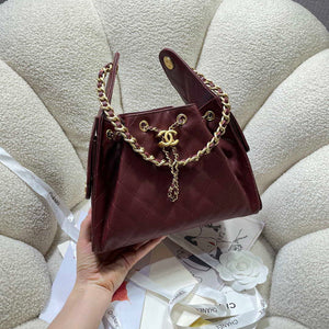 Chanel AS5293 Small Hobo Calfskin & Gold-Tone Metal Wine Red - Default Title - View 2
