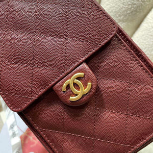 Chanel AS5293 Small Hobo Calfskin & Gold-Tone Metal Wine Red - Default Title - View 6