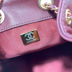 Chanel AS5293 Small Hobo Calfskin & Gold-Tone Metal Wine Red - Default Title - View 9