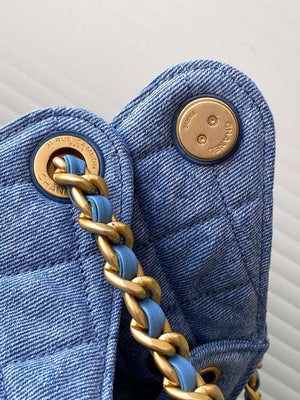 Chanel AS5293 Small Hobo Canvas & Gold-Tone Metal Denim Blue - Default Title - View 7