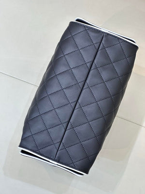 Chanel AS5293 Small Hobo Handbag Lambskin & Gold-Tone Metal Black &White - Default Title - View 8