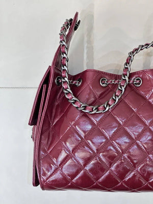 Chanel AS5293 Small Hobo Lambskin & Black Silver-Tone Metal Wine Red - Default Title - View 7