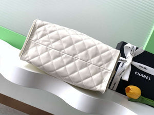 Chanel AS5293 Small Hobo Shiny Lambskin & Gold-Tone Metal White - Default Title - View 4