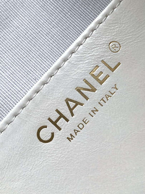Chanel AS5293 Small Hobo Shiny Lambskin & Gold-Tone Metal White - Default Title - View 9