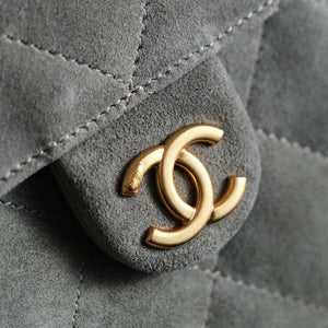 Chanel AS5293 Small Hobo Suede & Gold-Tone Metal Elephant Gray - Default Title - View 8