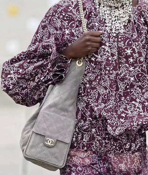 Chanel AS5293 Small Hobo Suede & Gold-Tone Metal Elephant Gray - Default Title - View 16