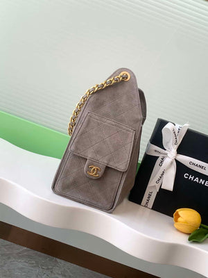 Chanel AS5293 Small Hobo Suede & Gold-Tone Metal Brown - Default Title - View 4