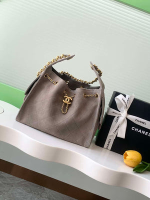 Chanel AS5293 Small Hobo Suede & Gold-Tone Metal Brown - Default Title - View 8