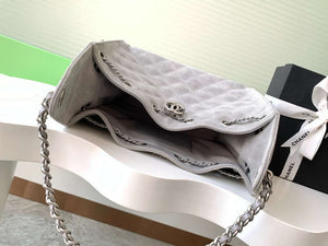 Chanel AS5293 Small Hobo Suede & Silver-Tone Metal Elephant Gray - Default Title - View 8