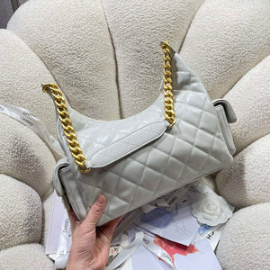 Chanel AS5302 Hobo Shiny Lambskin & Gold-Tone Metal Gray - Default Title - View 4