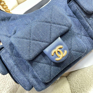 Chanel AS5302 Hobo Shiny Denim & Gold-Tone Metal Dark blue - Default Title - View 5