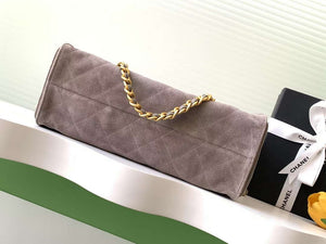 Chanel AS5303 Hobo Suede & Gold-Tone Metal Gray - Default Title - View 4