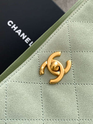 Chanel AS5303 Hobo Suede & Gold-Tone Metal Light Green - Default Title - View 5
