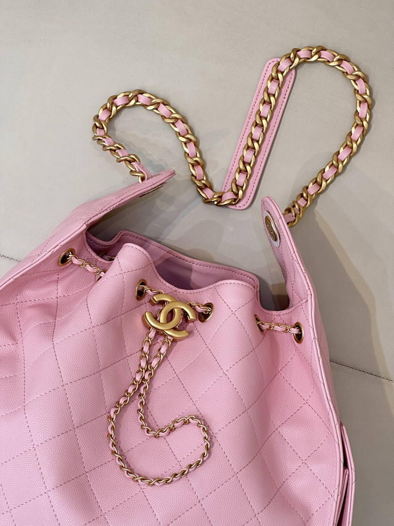 Chanel AS5311 Hobo Bag Hot Pink Calfskin & Gold Metal