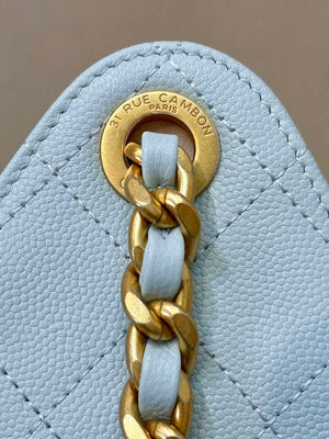 Chanel AS5311 Large Hobo Shiny Calfskin & Gold-Tone Metal Blue - Default Title - View 4