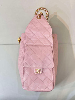 Chanel AS5311 Large Hobo Shiny Calfskin & Gold-Tone Metal Pink - Default Title - View 13