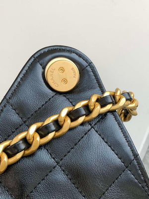 Chanel AS5311 Large Hobo Shiny Lambskin & Gold-Tone Metal Black - Default Title - View 2