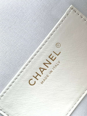 Chanel AS5311 Large Hobo Shiny Lambskin & Gold-Tone Metal White - Default Title - View 9