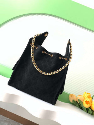 Chanel AS5311 Large Hobo Suede & Gold-Tone Metal Black - Default Title - View 3