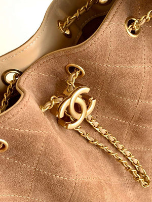 Chanel AS5311 Large Hobo Suede & Gold-Tone Metal Earthy Yellow - Default Title - View 5