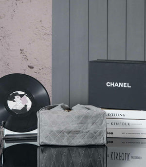 Chanel AS5311 Large Hobo Suede & Gold-Tone Metal Elephant Gray - Default Title - View 4