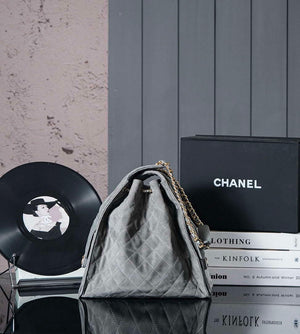 Chanel AS5311 Large Hobo Suede & Gold-Tone Metal Elephant Gray - Default Title - View 5