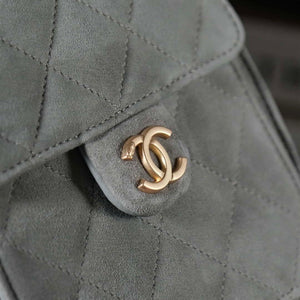 Chanel AS5311 Large Hobo Suede & Gold-Tone Metal Elephant Gray - Default Title - View 7