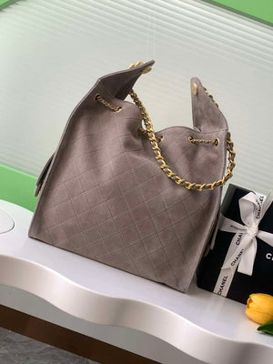 Chanel AS5311 Large Hobo Suede & Gold-Tone Metal Brown - Default Title - View 3
