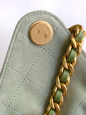 Chanel AS5311 Large Hobo Suede & Gold-Tone Metal Light Green - Default Title - View 7