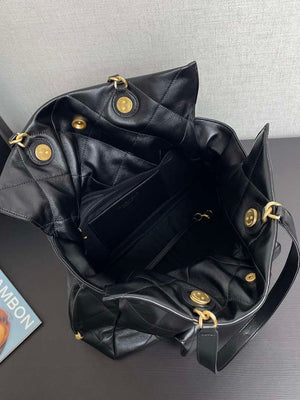 Chanel AS5315 Shopping Bag Shiny Lambskin & Gold-Tone Metal Black - Default Title - View 8