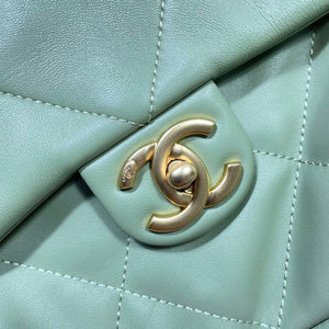 Chanel AS5315 Shopping Bag Shiny Lambskin & Gold-Tone Metal Green - Default Title - View 6