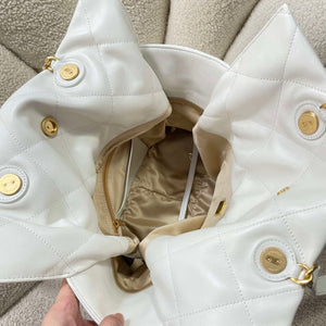 Chanel AS5315 Shopping Bag Shiny Lambskin & Gold-Tone Metal White - Default Title - View 8
