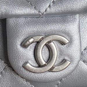 Chanel AS5339 Small Hobo Shiny Lambskin & Silver-Tone Metal Silver - Default Title - View 3