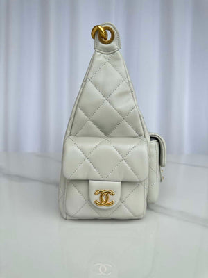 Chanel AS5339 Small Hobo Shiny Lambskin & Gold-Tone Metal Light Green - Default Title - View 2