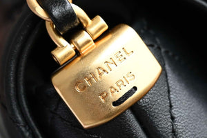 Chanel 25SS AS5354 Mini Flap Bag with Top Handle Lambskin Black - Default Title - View 5
