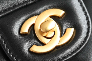 Chanel 25SS AS5354 Mini Flap Bag with Top Handle Lambskin Black - Default Title - View 6