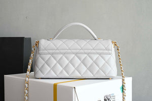 Chanel 25SS AS5354 Mini Flap Bag with Top Handle Lambskin Gray - Default Title - View 2