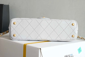 Chanel 25SS AS5354 Mini Flap Bag with Top Handle Lambskin Gray - Default Title - View 3