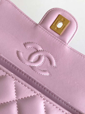 Chanel 25SS AS5354 Mini Flap Bag with Top Handle Lambskin Pink - Default Title - View 7