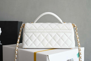 Chanel 25SS AS5354 Mini Flap Bag with Top Handle Lambskin White - Default Title - View 2