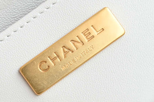 Chanel 25SS AS5354 Mini Flap Bag with Top Handle Lambskin White - Default Title - View 8