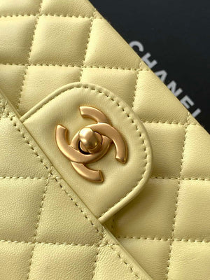 Chanel 25SS AS5354 Mini Flap Bag with Top Handle Lambskin Yellow - Default Title - View 5