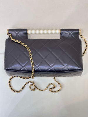Chanel AS5390 25P Limited Edition Pearl Handle Flap Bag Black Lambskin - Default Title - View 20