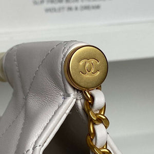Chanel AS5390 25P Limited Edition Pearl Handle Flap Bag White Lambskin - Default Title - View 5
