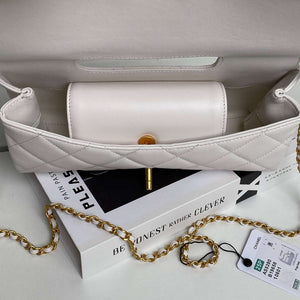 Chanel AS5390 25P Limited Edition Pearl Handle Flap Bag White Lambskin - Default Title - View 8
